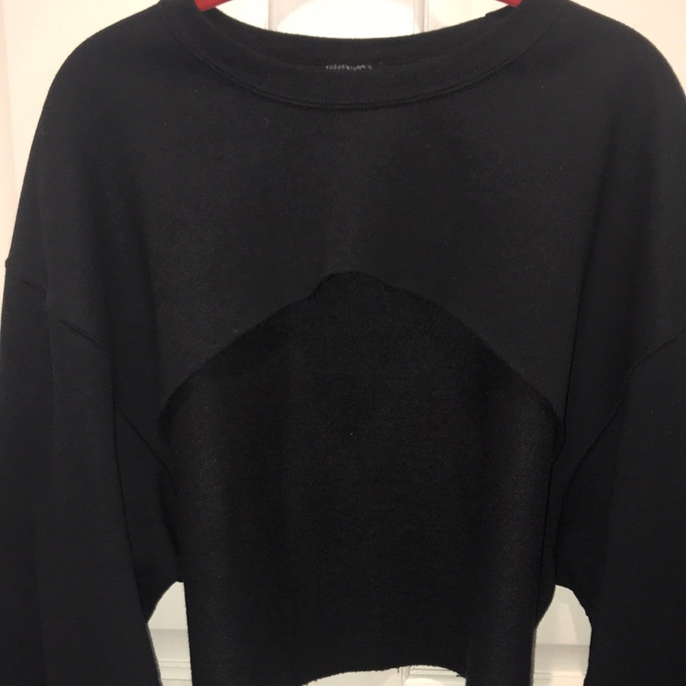 Black sweatshirt with cut-off - Picture 4 of 4